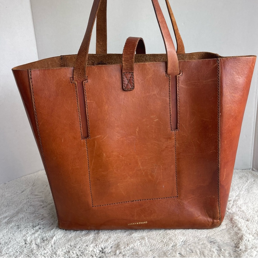 Lucky Brand Dylan Leather Tote in Tobacco - Picture 6 of 17